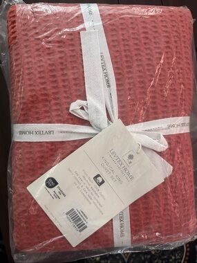 Levtex Waffle Knit Duvet Cover Set - Coral